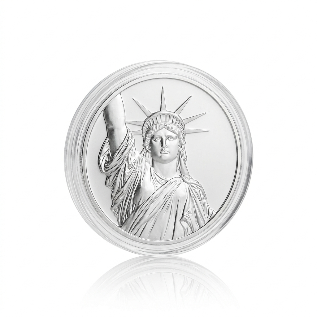 Statue of Liberty silver-plated collectible coin 1 oz