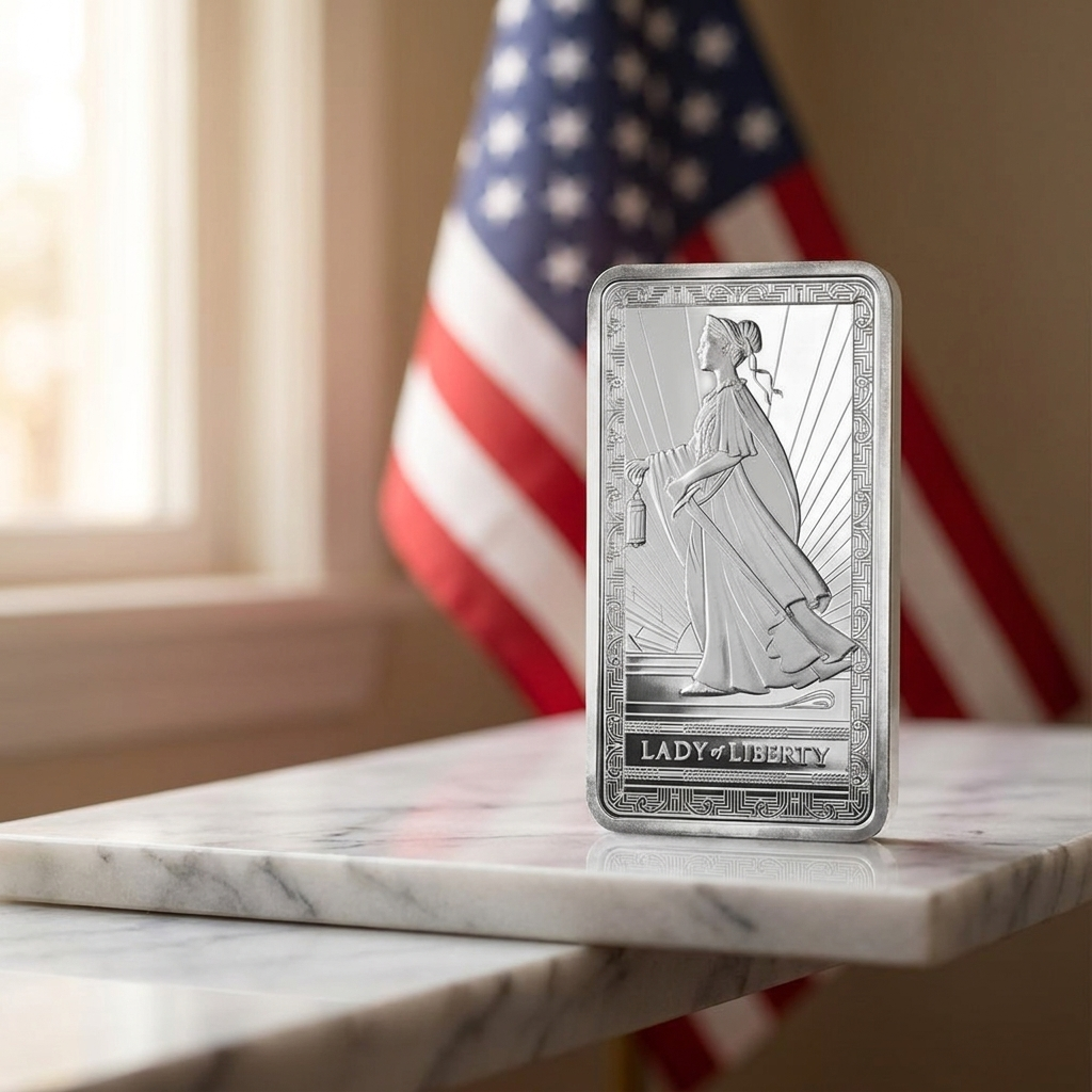 Lady Liberty bar on a shelf