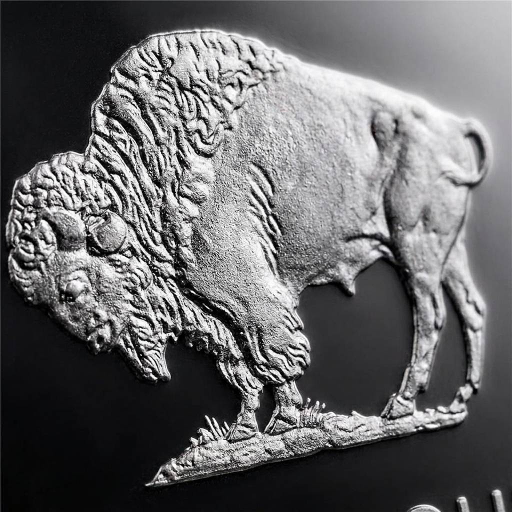 Buffalo engraving detail