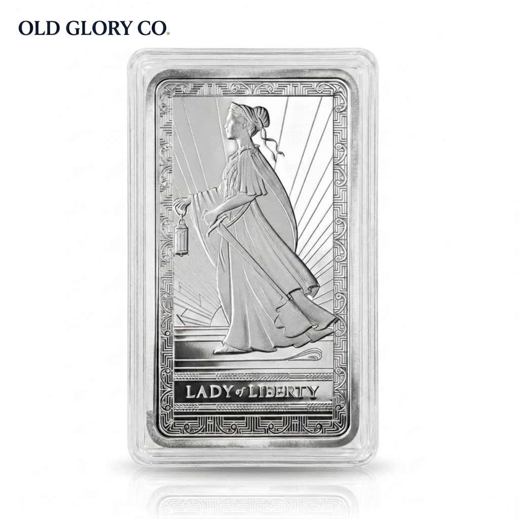 Lady Liberty Collectible Bar — Silver-Plated (10 oz)